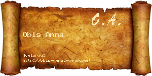 Obis Anna névjegykártya